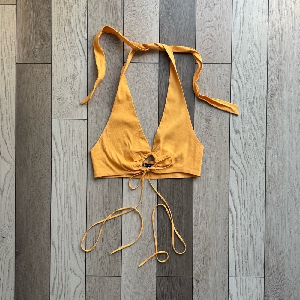 Zara Mustard Halter Top